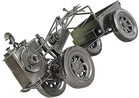 GETAJGHSD Metal Walking Tractor Model Iron Art Vintage Style Tractor Ornament Desktop Decor