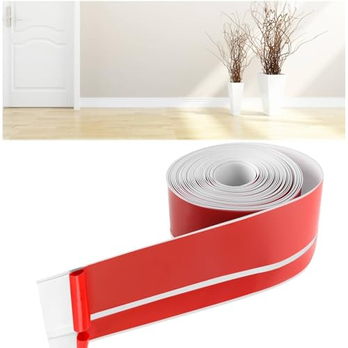 Plinthe PVC Souple Autoadhésive, 50x20mm 6M Plainte Adhesive, Flexible Plinthe Autocollante Adhesive, Souple Pliable Convient Baguette Finition pour Cuisine et Salle de Bain