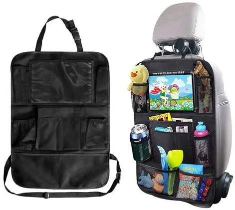 YCHYAN Protezione Sedili Auto Bambini, Tessuto Oxford Proteggi Sedile Auto Bambini Posteriore, Organizer Sedile Posteriore Auto, Sono Presenti 9 Tasche, per Contenere Tablet e Computer