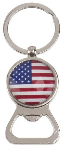 Amosfun Flaschenöffner Mit Us-flagge Schlüsselanhänger Metall Modisches Accessoire Und Patriotisch