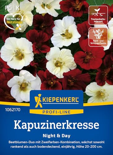 Kiepenkerl Kapuzinerkresse Night & Day 1062170 - Beetblumen- Duo mit Zweifarben- Kombinationen - rankend und bodendeckend - Wildblumensamen, Blumenwiese