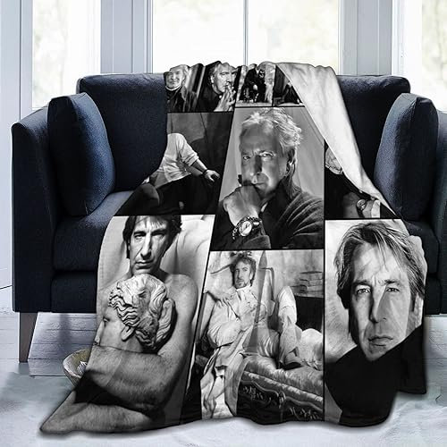 Foursssve Alan Decke, Rickman, ultraweiche Micro-Fleece-Decke, leicht, bequem, Flanell, Sofa, Bettwäsche und Reisen, Klimaanlage, Decke für Kinder und Erwachsene, 101,6 x 76,2 cm