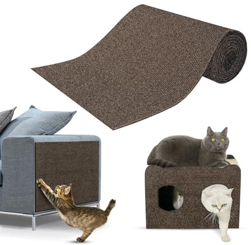 Rasffoir Gato Sofá,Protección sofá gato Alfombra, Protector de Rayas Protectores,DIY Alfombra de rascar para 100 x 30 cm, color marrón