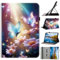 Generico DayQiQiPu Custodia per Samsung Galaxy Tab S7 Fe SM-T730/T733/T735/T736 Flip Copertura Protettiva in PU Pelle Motivo Fiori Farfalla, con Slot per Schede e Supporto, Caso Multi-Funzionale 07