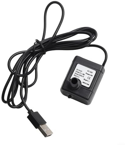 Mini Submersible Water Pump, 500L/H USB Filter Pump DC 5V-6V Adjustable Quiet Fountain Water Pump for Aquarium, Fish Tank, Pond, Statuary, Hydroponics(Black)