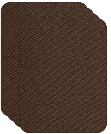 YELARXI Down Jacket Repair Patches, 12.5x9.5x0.03cm (4 Pack, Dark Brown) | for Self Adhesive Fabric Pre-Cut Waterproof Fabric Patches for Jackets Clothing Tent Sleeping Bags