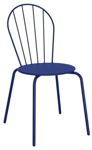Bolero Adeline Powder-Coated Steel Side Chairs, Dark Navy (Pack of 4)