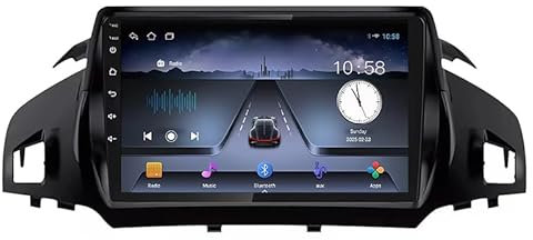 ALOEU 9 Zoll Bildschirm Doppel Din Autoradio Mit GPS Navi Für Ford C-MAX Kuga 2 Escape 3 2012-2019 Android 15 Autoradio GPS Unterstützen DAB+ Lenkradsteuerung 4G WiFi Bluetooth Carplay