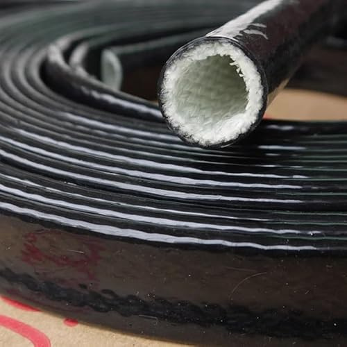 Protecteur de cordon ， Tube en fibre de verre, gaine ignifuge tressée en fibre de verre revêtue de résine de silicone(10MM*5M)