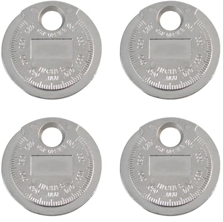 EMTPJAL 4PCS Sp ark Plu g Gap T ool, Spark Plug Gauge from 0.5 to 2.55mm/ 020 to 0.100, Zinc Alloy Vehicle Spark Plug Measuring Tools for Universal Gap Measuring Tool Car Accessories