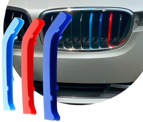 Aufsteckbare Kühlergrilleinsätze kompatibel mit BMW 3er F30/F35 (2013-2019) 8 Beam Nieren Kühlergrill - 3-teiliges Set