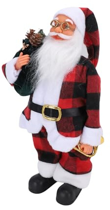 Plyisty Handgefertigte Weihnachtsmann-Puppe mit Grüner Tasche, Hochwertige Weihnachtsdekoration für Festliche Atmosphäre