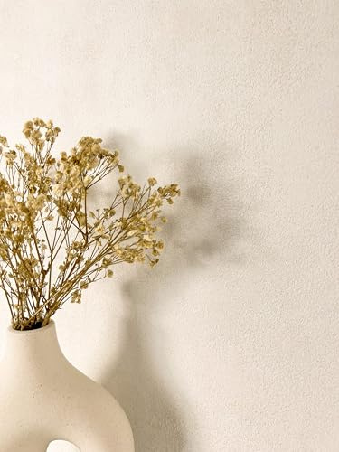Newroom Vliestapete Creme Uni Putzoptik matt Wohnzimmer Tapete | feine Struktur leicht gesprenkelt, skandinavischer Boho Naturlook, Wandtapete Mustertapete, Schlafzimmer Flur Küche
