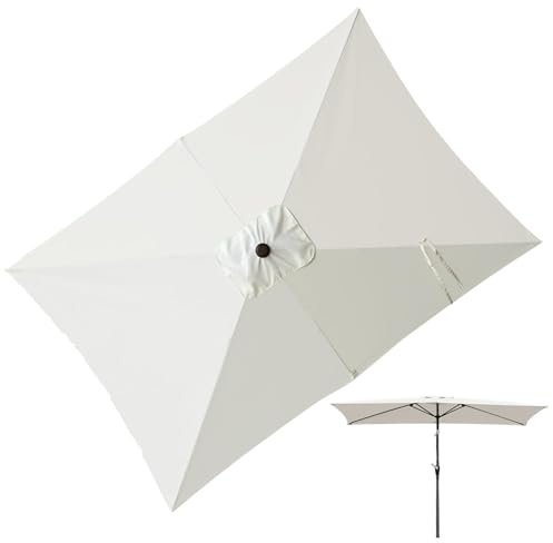Fruusv Toldo De Sombrilla | Repuesto de Cubierta Rectangular para Sombrilla 2.01 x 3.05 Metros | Cubierta con Protección UV Accesorios para Jardín Terraza Playa Mesa