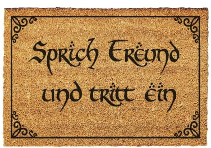 Giftstory Kokosmatte Fußmatte Kokos „Sprich Freund und Tritt EIN“ für Innen und Außen 60x40 Fussmatte Haustür - Willkommen Doormat Mat Lustig Türmatte - Geschenk Gift Gadget