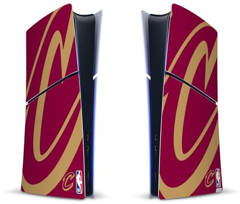 Head Case Designs Licenza Ufficiale NBA Sovradimensionato Cleveland Cavaliers Logo Vinile Sticker Gaming Pelle Adesivo Compatibile con Sony Playstation 5 PS5 Slim Digital Edition Console