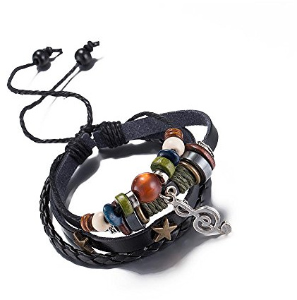 Miniblings Notenschlüssel Armband Glücksarmband Violinschlüssel braun | Am Arm getragen, sorgfältig in Berlin gemacht, mit Mädchen