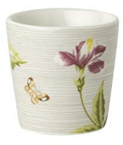 Laura Ashley - Cobblestone Pinstripe - Porzellan - Weiss/Florales Muster - (HxD): 5 x 5 cm - Mikrowellen- und spülmaschinengeeignet