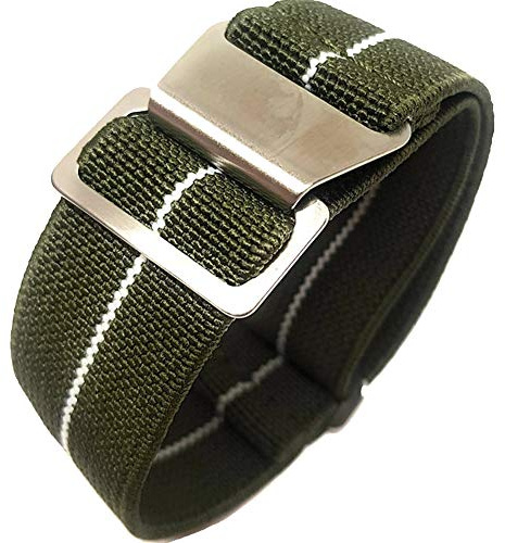 Max Französische Marine Nationale elastische Nylon-Militärbänder für Taucher, Fallschirm-Uhrenarmbänder, 20 mm, 22 mm