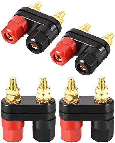 Aofan Dual Binding Post Speaker Terminale Binding Post Amplificatore, 4 mm banana spina presa di collegamento presa rosso nero 4 pz