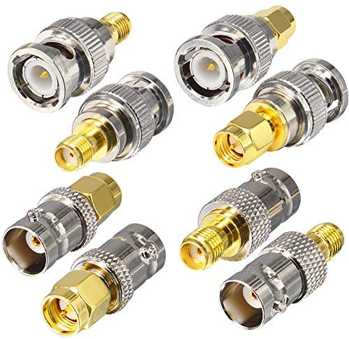 YILIANDUO 8 Pezzi SMA a BNC Adattatori Ham Radio Antenna Adattatore Kit SMA Maschio Femmina a BNC Maschio Femmina Connettore per Scanner,SDR Radio,ham radio,HT Antenna,SDR Dongle,Analizzatore di rete