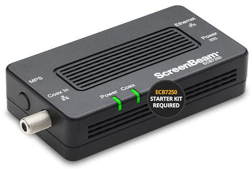 ScreenBeam Adaptateur réseau MoCA 2.5 pour Internet Haut débit, Ethernet sur coaxial, Adaptateur supplémentaire Unique pour réseau MoCA existant (modèle : ECB7250S02)