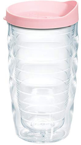 Tervis Clear & Colorful 10oz Wavy Lidded Vaso Aislado, plástico, Tapa Rosa