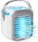 Portable Air Cooler, Personal Mini Air Conditioner, 3 in 1 Mini Evaporative Conditioner with Handle / 7 LED Light/Humidifier/Purifier/ 3 Speeds Desktop Cooling Fan for Home, Office and Bedroom