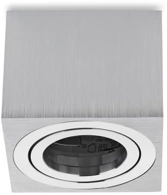 Sweet Led Deckenspots Aufputz flach 50mm Aluminium Aufbauspots schwenkbar 80x80mm 230V Aufbaustrahler - alu gebürstet, eckig