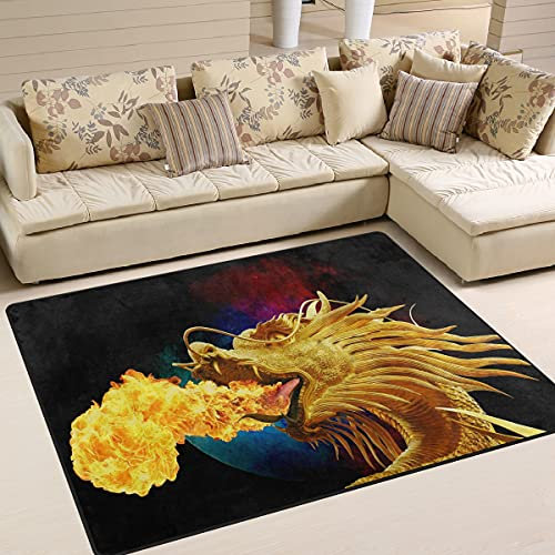 Teppich mit Drachenmotiv, für Wohnzimmer, rutschfest, 150 x 200 cm