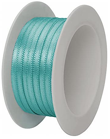 STEWO Satinband Geschenkband, 3mm x 5m, türkis, hochwertiges Seidenband Hochzeitsband Dekoband Schleifenband zum Verpacken, Dekorieren und Basteln