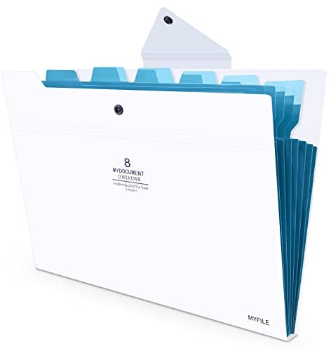 HAISSKY Trieur A4 Trieur à Soufflets Classeur Rangement A4 Papier Chemise Trieur Plastique Documents Extensible pour Bureau Maison école, 8 Compartiments