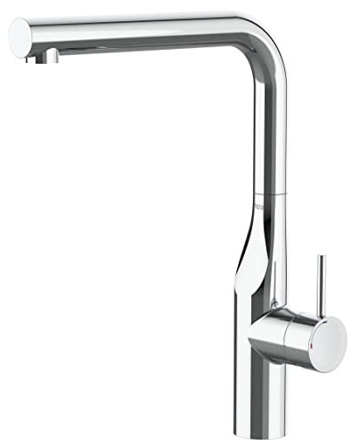 Roca A5A834DC00 Mezclador Cocina, Caño Recto, Glera, Cromo