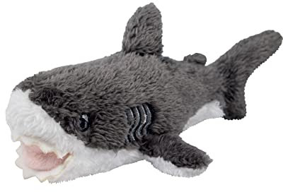 EcoBuddiez - Großer weißer Haifisch von Deluxebase. Mini weiche Plüschtiere aus recycelten Plastikflaschen. Umweltfreundliches Kuschelgeschenk für Kinder und niedliches Kuscheltier für Kleinkinder.