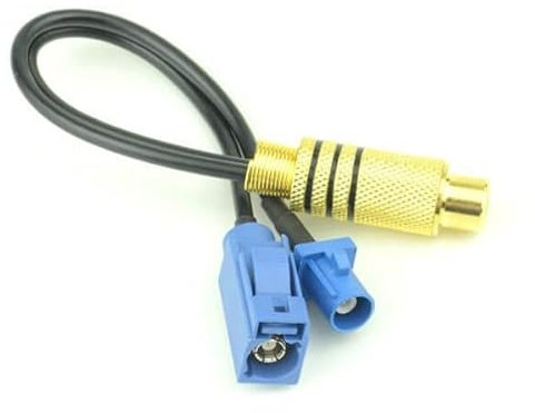 Elecbee Fakra HSD LVDS Kabel Fakra C-Buchse und Stecker auf Cinch-Buchse, RG174, 15 cm für GPS-Antenne