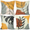 Aoihrraan Kissenbezüge 4er Pack, 41x41cm Modernes Einfaches Blatt Dekokissenbezüge Moderner Dekorativer Quadratischer, Leinen Kissenbezüge Mit Unsichtbarem Reißverschluss für Sofa Auto Schlafzimmer