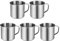 NUOBESTY Stainless Steel Double Walled Mugs Coffee Cups 5Pcs Stainless Steel Metal Handle Metal Shot Glasses Tea Mug Cup Coffee Cup with Stainless Steel Double Walled Mugs Insulated Cup