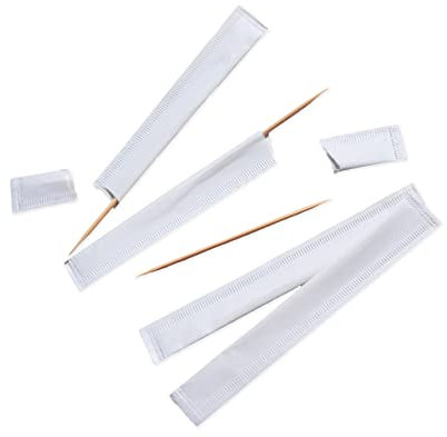 wisefood Zahnstocher aus Birkenholz - 6.5cm - 1.000 Stück einzeln verpackt - umweltfreundliche und biologisch abbaubare Holzzahnstocher zur einfachen Zahnhygiene ohne Geschmack