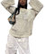 Women's Y2k Crochet Fishnet Long Sleeve Top Vintage Hollow Out Knit See Through Tee Shirt Summer Beach Cover Up (E-Cream White, XL)