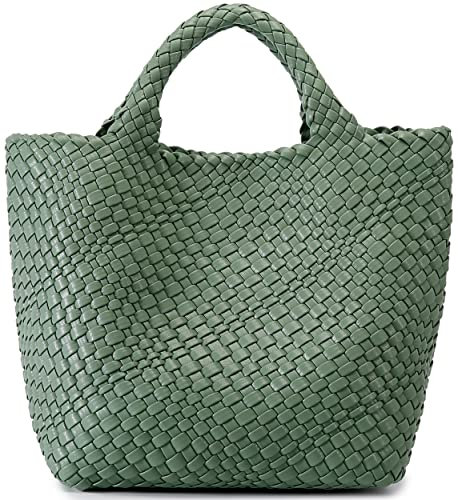 Queenoris Damen 1133 Tragetasche, Handtasche, Schultertasche, Bean Green