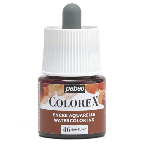Pébéo Colorex-Tinte 45 ml Sanguine – Colorex Aquarell-Tinte – Farbe Orange – Multi-Tinte – 45 ml – Sanguine (Watercolor)