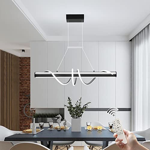 Oninio Moderne Pendelleuchte Dimmbarer LED Pendelleuchten mit Fernbedienung Esstisch Pendelleuchte Höhenverstellbare Pendelleuchte für Esstisch, Wohnzimmer, Schlafzimmer (91cm)