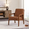 Yaheetech Loungesessel Sessel Vintage Relaxsessel Kunstleder mit Massivholzbeinen Einzelsofa für Wohnzimmer/Schlafzimmer/Empfangsbereich Hellbraun