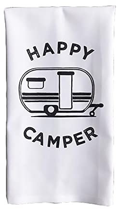 Asciugamano da tè Farina Sacco Asciugamano Happy Camper Tovagliolo Bocca Clot Piatto Asciugamani Decorazione Cucina 40 x 40 cm Colore: Happy Camper