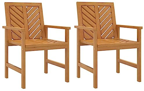 vidaXL Garten-Essstühle 2 STK. Massivholz Akazie