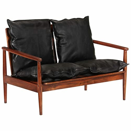 Tidyard 2-Sitzer-Sofa Schlafcouch Sofabett Bettsofa Couch Schlafcouch Sofagarnitur Couchgarnitur Schlafsofa Wohnmöbel Büromöbel Bettcouch Polstersofa Gartensofa 99 x 65 x 72 cm (B x T x H) Echtleder