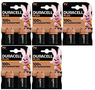 10X Duracell 9V Plus 6LR61/MN1604 Alcalina (5 Blister Da 2 Batterie) 10 Pile