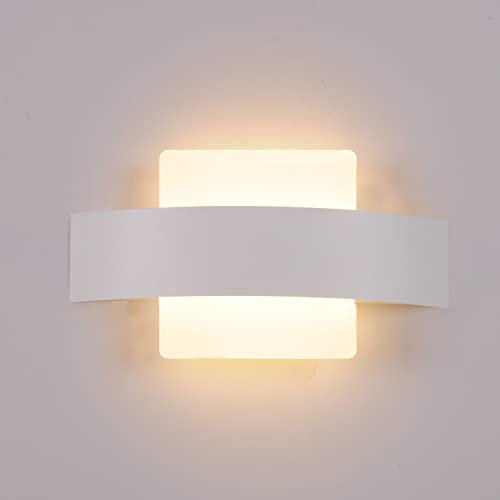 AIRTWESD Moderno Lámparas de cabecera 6W LED Lámpara de pared Material acrílico Metal lámpara de lectura Aplique 3000K Blanco cálido
