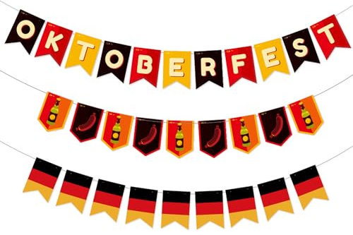 Oktoberfest Deko Aufhängen Dekoramadan Kareem Banner Bier Party Accessoires Favor Bayrische Dekoration Bayern Girlande Farbmix Rot Schwarz Gelb