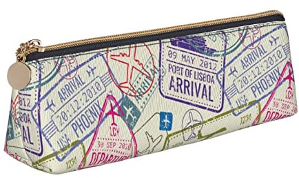 BAAROO Reisepass-Stempel-Federmäppchen mit Reißverschluss, langlebig, tragbar, Stifttasche, Büro-Aufbewahrungstasche, Reise-Kulturbeutel, Halter für Damen und Herren, #815